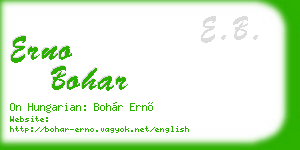 erno bohar business card